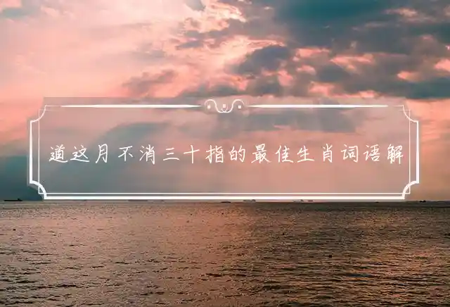 道这月不消三十