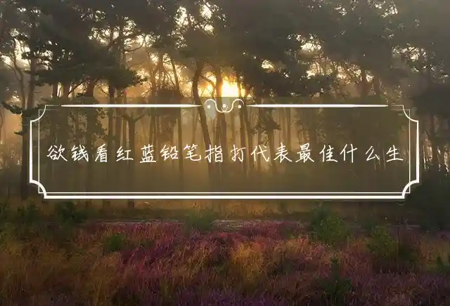 欲钱看红蓝铅笔