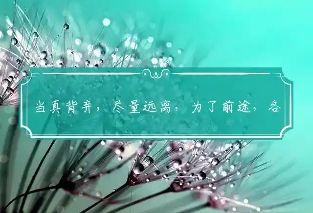 当真背弃,尽量远离,为了前途,各自奔飞