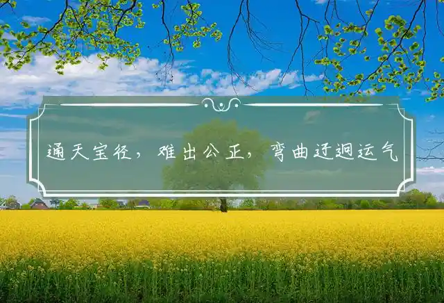 通天宝径,难出公正,弯曲迂迥运气升