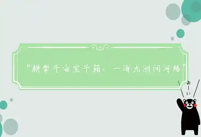 “耕犁千亩宝千箱，一海九洲问河络”精准释义代表哪个准确生肖,精选词语释义解释