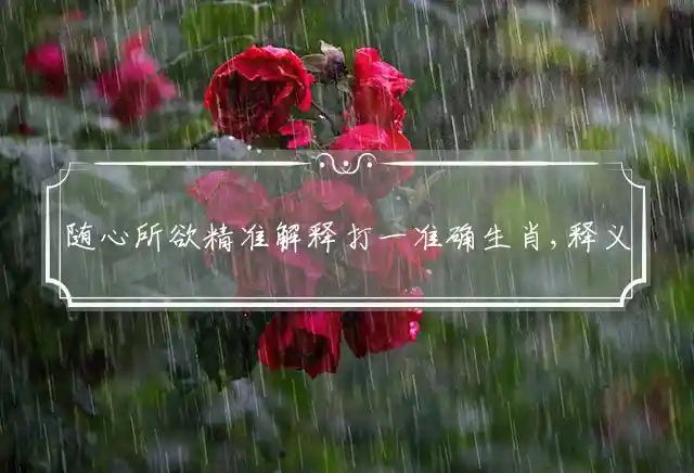 随心所欲是什么生肖