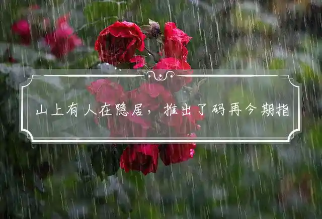 山上有人在隐居,推出了码再今期是什么生肖