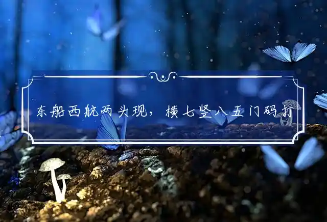 东船西航两头现,横七竖八五门码打一准确什么生肖,最佳释义谜底作答解释