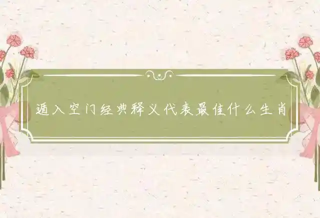 遁入空门经典释义代表最佳什么生肖，释义解释精准一肖