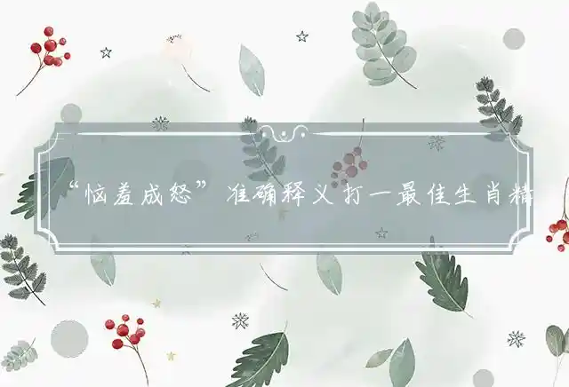 “恼羞成怒”准确释义打一最佳生肖精准解释释义