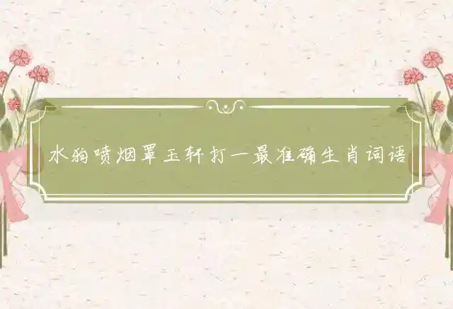 水狗喷烟罩玉轩