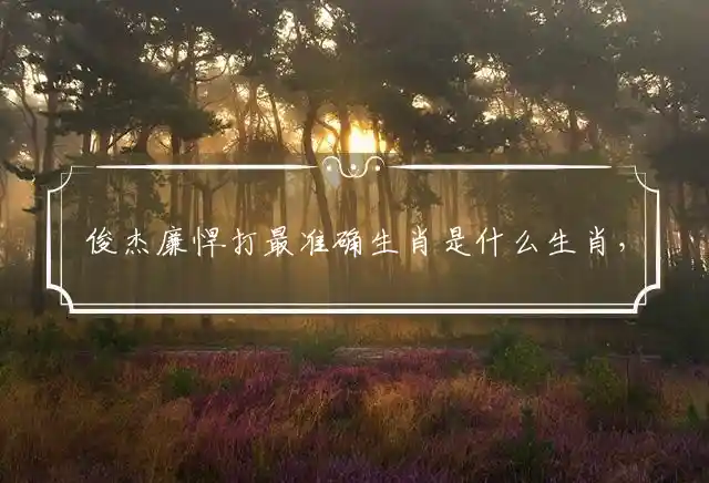 俊杰廉悍打最准确生肖是什么生肖，猜一最佳生肖词语释义解释 