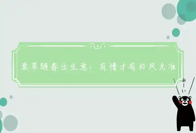衰草随春出生意，有情才有好风光准确精选打一最佳生肖，独家释义准确完美解析