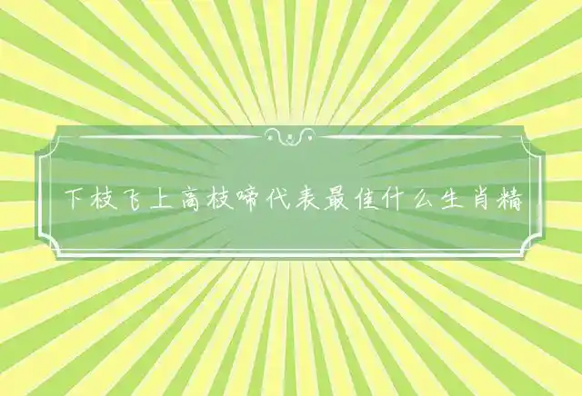 下枝飞上高枝啼代表最佳什么生肖精选词语解释释义