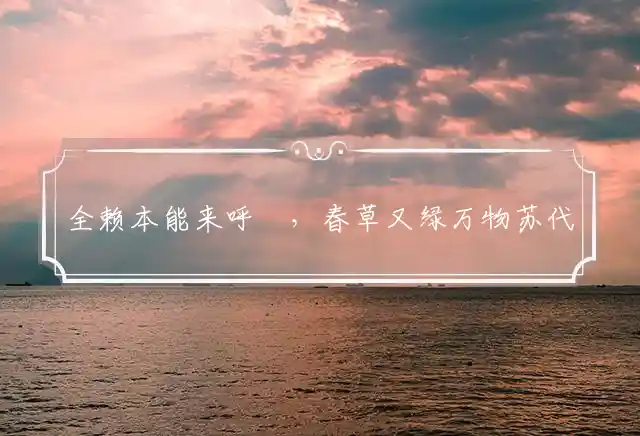 全赖本能来呼應，春草又绿万物苏代表最佳什么准确生肖,打一精选谜团释义解释
