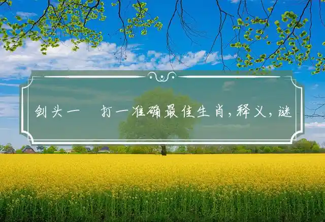 剑头一吷打一准确最佳生肖,释义,谜底答案,成语含义 