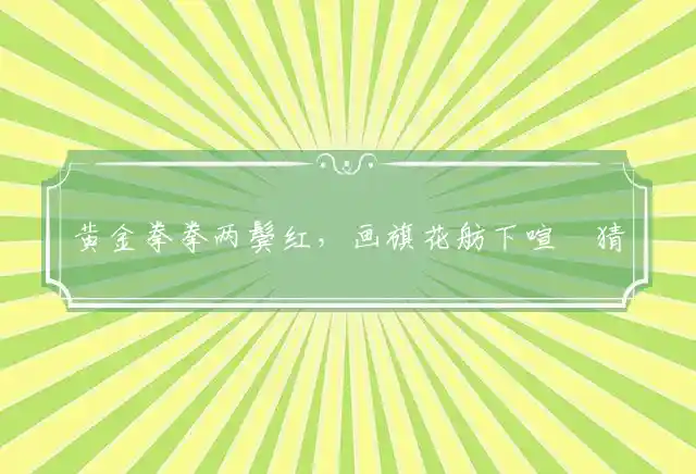 黄金拳拳两鬓红,画旗花舫下喧豗猜指一精准最佳生肖,精准诗句解释释义