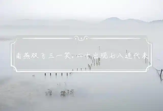 南燕双飞三一笑,二十出现七八连代表最佳哪个生肖,精选词语解释释义