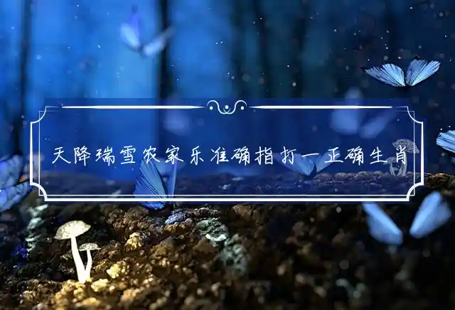 天降瑞雪农家乐准确指打一正确生肖释义词语赏析解释
