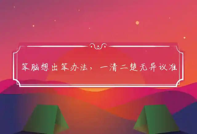 笨脑想出笨办法，一清二楚无异议准确代表是指什么生肖,猜一释义词语精选解释