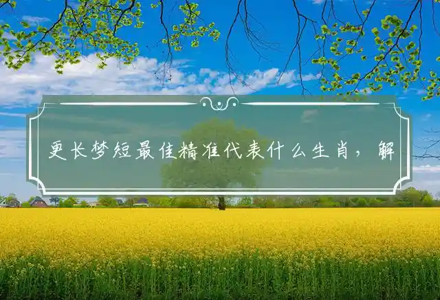 更长梦短最佳精准代表什么生肖，解释词语作答释义