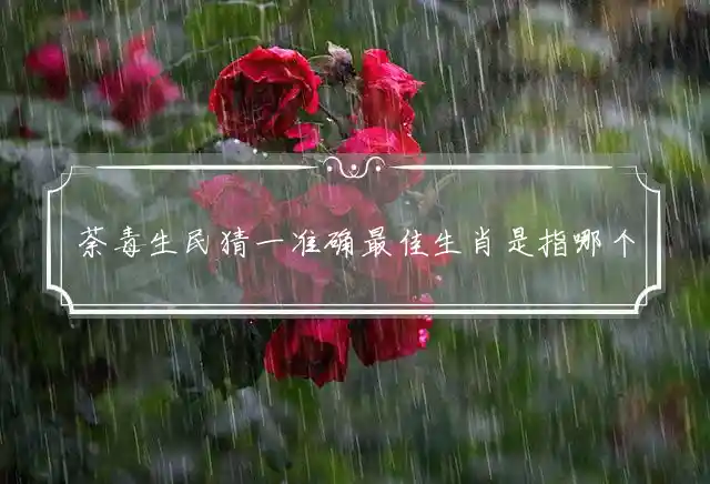 荼毒生民猜一准确最佳生肖是指哪个生肖，成语释义精选解释