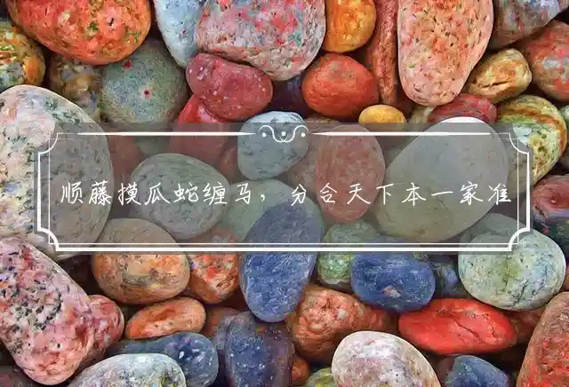 顺藤摸瓜蛇缠马，分合天下本一家准确代表猜打哪个什么生肖,最佳生肖词语解释